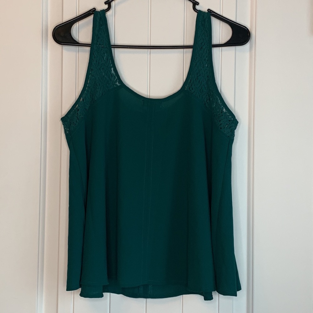 Turquoise Flowy Tank Top Size M